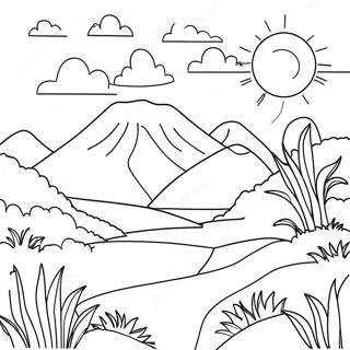 Page A Colorier De Paysage Chilien Colore 31189-27945