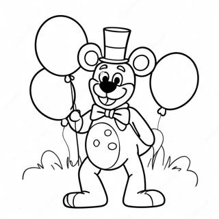 Page A Colorier De Toy Freddy Avec Des Ballons Colores 31249-27993