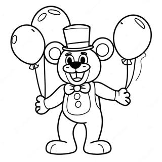 Page A Colorier De Toy Freddy Avec Des Ballons Colores 31249-27995