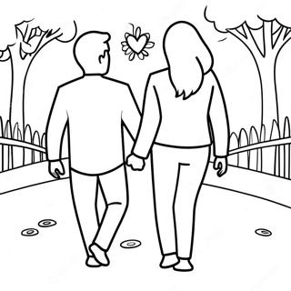 Page A Colorier Dun Couple Romantique Se Tenant La Main 3129-2557