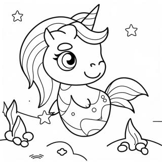 Sirène Adorable Mignonne Licorne Pages À Colorier