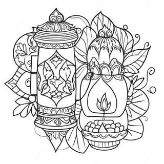 Page A Colorier Lanternes De Diwali Brillamment Eclairees 31329-28060