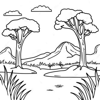 Page A Colorier De Paysage De Savane 31388-28102