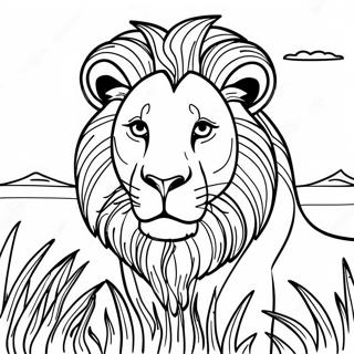 Page A Colorier De Lion Majestueux Dans La Savane 31389-28105