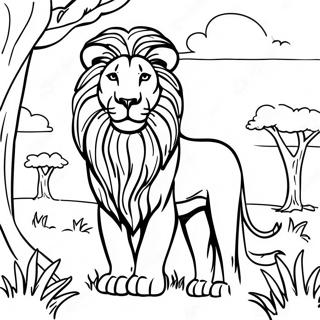 Page A Colorier De Lion Majestueux Dans La Savane 31389-28106