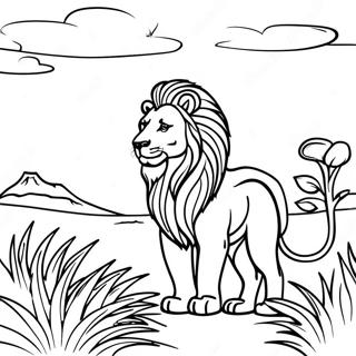 Page A Colorier De Lion Majestueux Dans La Savane 31389-28107