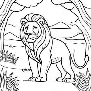 Page A Colorier De Lion Majestueux Dans La Savane 31389-28108