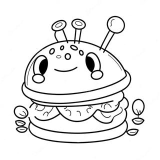 Page A Colorier De Krabby Patty Mignon Avec Un Visage Souriant 31399-28114