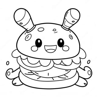 Page A Colorier De Krabby Patty Mignon Avec Un Visage Souriant 31399-28115