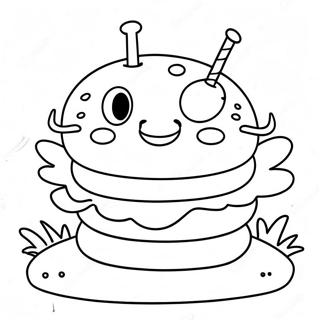 Page A Colorier De Krabby Patty Mignon Avec Un Visage Souriant 31399-28116