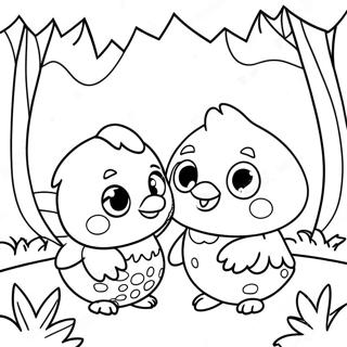 Page A Colorier De Hatchimals Colores Dans Une Foret Magique 31429-28137