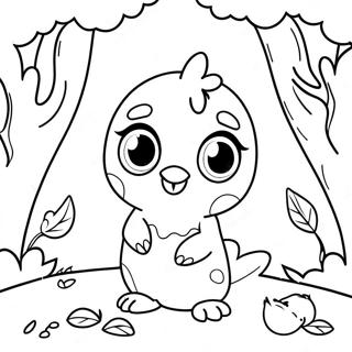 Page A Colorier De Hatchimals Colores Dans Une Foret Magique 31429-28139