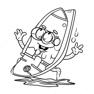 Page A Colorier De Spongebob Detendu Avec Une Planche De Surf 31489-28188