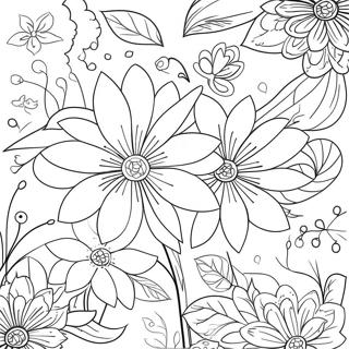 Page A Colorier Romantique Avec Des Fleurs 3149-2573