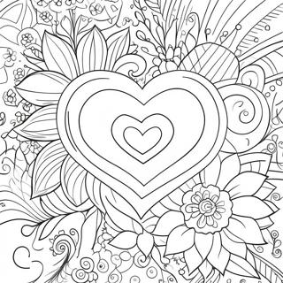 Page A Colorier Romantique Avec Des Fleurs 3149-2576