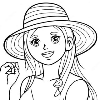 Page A Colorier De Nami Avec Un Chapeau De Paille 31529-28217