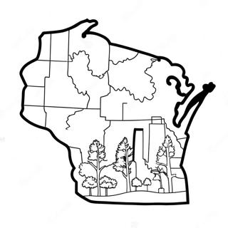 Page A Colorier Du Contour De Letat Du Wisconsin 31538-28223