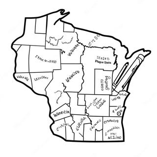 Page A Colorier Du Contour De Letat Du Wisconsin 31538-28224