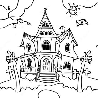 Page A Colorier De Maison Hantee Effrayante 31569-28249