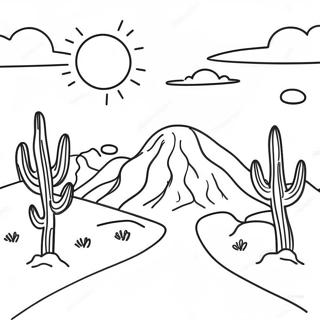 Page A Colorier Simple De Paysage Desertique 31718-16280