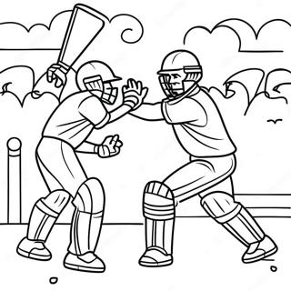 Page A Colorier De Scene De Match De Cricket Excitant 31890-16409