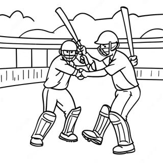 Page A Colorier De Scene De Match De Cricket Excitant 31890-16410