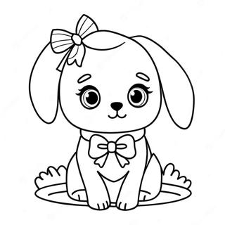 Page A Colorier De Chien Barbie Mignon Avec Un Noeud 31930-16441