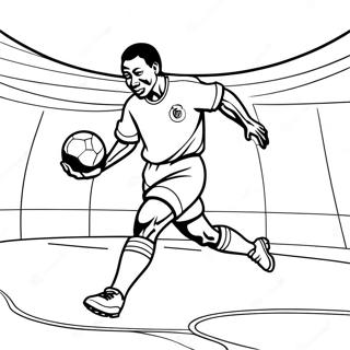 Page A Colorier De Pele Dribblant Le Ballon 32000-16497