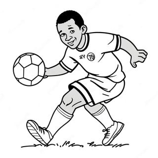 Page A Colorier De Pele Dribblant Le Ballon 32000-16499