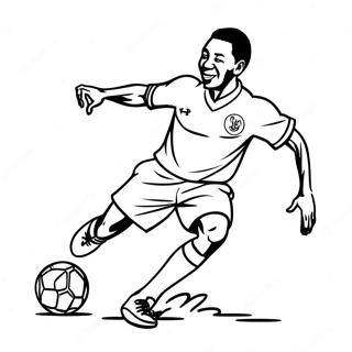 Page A Colorier De Pele Dribblant Le Ballon 32000-16500