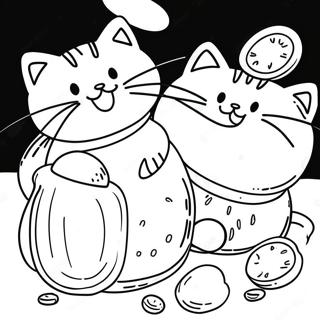 Page A Colorier De Chats Joueurs Contre Des Cornichons 32040-16532