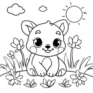 Page A Colorier Bebe Animaux Mignons Au Printemps 32080-16563