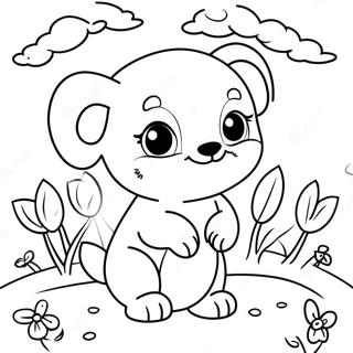 Page A Colorier Bebe Animaux Mignons Au Printemps 32080-16564