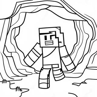 Page A Colorier Alex De Minecraft Aventuriere Explorant Une Grotte 32120-16593