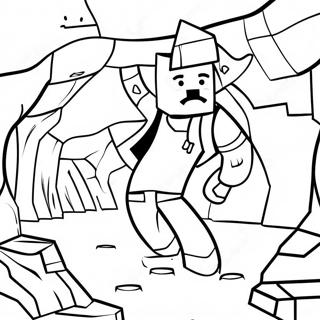 Page A Colorier Alex De Minecraft Aventuriere Explorant Une Grotte 32120-16595