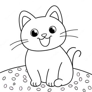 Page A Colorier De Chaton Mignon Avec Des Vermicelles 32200-16659