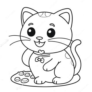 Page A Colorier De Chaton Mignon Avec Des Vermicelles 32200-16660