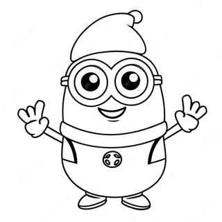 Minion Festif Avec Un Chapeau De Pere Noel Page A Colorier 32210-16668