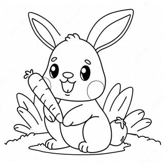 Mignon Lapin Avec Des Carottes Page A Colorier 32230-16681