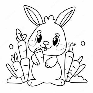 Mignon Lapin Avec Des Carottes Page A Colorier 32230-16683