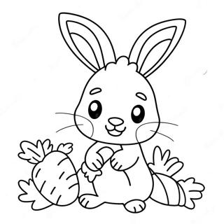 Mignon Lapin Avec Des Carottes Page A Colorier 32230-16684