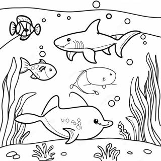 Scene Sous Marine Coloree De Requin Page A Colorier 32260-16706