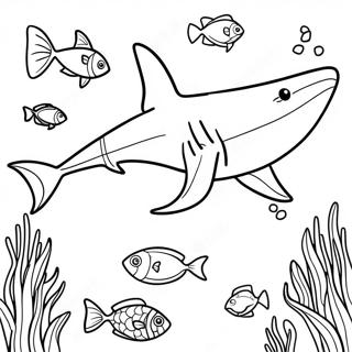 Scene Sous Marine Coloree De Requin Page A Colorier 32260-16707