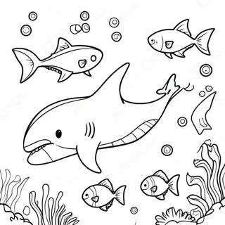 Scene Sous Marine Coloree De Requin Page A Colorier 32260-16708