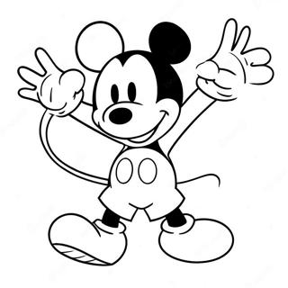 Page A Colorier Mickey Mouse Dans Une Pose Ludique 32370-16793