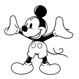 Page A Colorier Mickey Mouse Dans Une Pose Ludique 32370-16795