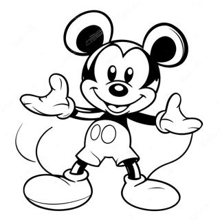 Page A Colorier Mickey Mouse Dans Une Pose Ludique 32370-16796