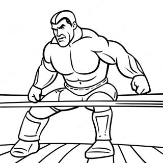 Page A Colorier Daction Dynamique De Lutteur Wwe 3239-2645