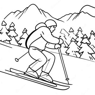 Page A Colorier Dune Aventure De Ski Enneigee 32400-16820