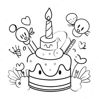 Page A Colorier De La Celebration Du 1er Anniversaire Heureux 32480-16870